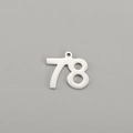 Polished silver stainless steel number 78 charm pendant for DIY jewelry making - Number 78 / Steel