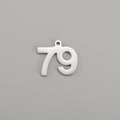 Polished stainless steel DIY pendant in silver featuring number 79 with single hole - Number 79 / Steel