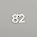 Polished stainless steel number 82 charm pendant with hole for DIY jewelry making - Number 82 / Steel