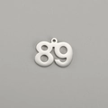 Polished stainless steel number 89 charm pendant for DIY jewelry making in silver finish - Number 89 / Steel