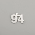 Polished silver stainless steel number 94 pendant for DIY jewelry making and necklaces - Number 94 / Steel