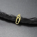 Mini gold-plated stainless steel hollow flip-flop pendant for DIY jewelry charm necklaces - Gold