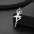 Ciondolo connettore ballerina in argento lucido per creazione di gioielli fai-da-te - Color Acciaio
