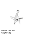Polished starfish pendant in 18K gold stainless steel for DIY jewelry making - Starfish Shape (Steel)