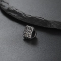 Vintage stainless steel cheese triangle cross bead for DIY jewelry making - Steel
