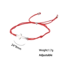 Adjustable red cord bracelet featuring a silver cross pendant and sliding knot closure - Beaded Cross Style-Gold Color