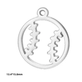 Baseball hollow pendant in stainless steel for DIY sports jewelry 13.4x15.8mm - Single Hole Style / Steel