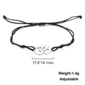 Detail view of woven Om symbol bracelet with adjustable strap and silver metal charm - Om Symbol Style-Steel Color