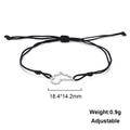 Adjustable black nylon cord bracelet with silver African map pendant and 0.9g lightweight - Africa Map Style-Steel Color
