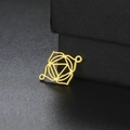 Golden stainless steel Chakra symbol pendant connector for DIY jewelry making - Gold