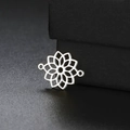 Ciondolo a fiore traforato in acciaio inox per creazione gioielli fai da te mandala - Simbolo del Petalo di Mandala (Stile 2-Colore Acciaio) / Argento