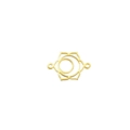 Detail of gold mandala lotus pendant with double connectors for DIY jewelry making - Gold Element 3