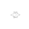 Detail of silver stainless steel mandala flower connector with crescent moon and dual rings - Silver Element 3