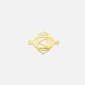 Detailed view of golden stainless steel chakra connector with hollow geometric patterns - Sacral Chakra Symbol(SS2024071911) / Gold Element 1
