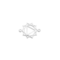 Macro shot of silver Manipura chakra pendant with triangle and ten-petaled lotus detail - Silver Element 4
