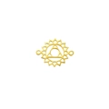 Macro shot of gold stainless steel sunburst charm with inner triangle for DIY jewelry making - Gold Element 7