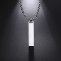 Collar minimalista con colgante de barra rectangular en acero inoxidable pulido unisex - Color acero