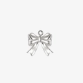 Macro view of a polished stainless steel bow charm with mirror finish for DIY jewelry - Vintage Rounded Style (Style 6) / Steel
