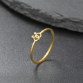 Minimalist 18K gold plated stainless steel ring featuring interlocking female Venus symbols - US 7 / Gold