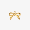 Polished golden stainless steel bow pendant accessory for DIY jewelry making - Round Hollow Style (Style 1) / Gold