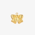 Polished gold-finished 3D bow pendant accessory for DIY jewelry necklaces - Realistic Pleated Style (Style 2) / Gold