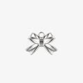 Polished silver stainless steel bow pendant for DIY jewelry necklace making - Streamlined Ribbon Style (Style 3) / Steel