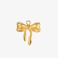 Polished gold stainless steel bow pendant with tassels for DIY jewelry making - Satin Tassel Style (Style 5) / Gold
