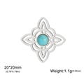 Colgante nudo de bruja con piedra turquesa, accesorio de acero inoxidable - Plata Doble Nudo Bruja Piedra Azul