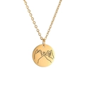 Golden stainless steel necklace featuring a round pendant with a pinky swear engraving - Gold Color-Pinky Swear