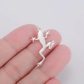 Polished stainless steel frog pendant charm for DIY jewelry necklaces and earrings - Steel