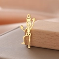 18K gold plated stainless steel skeleton charm with top hat for DIY jewelry - Style 7-Gold