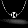 Silver Viking Rune necklace in polished stainless steel on a dark background - Style 8-Steel Color