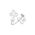Polished stainless steel open ring with dragonfly and floral vine hollowed-out pattern - Hollow Dragonfly Vine Style / Steel