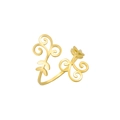Gold-plated stainless steel open ring with intricate hollow vine and scroll patterns - Hollow Swirl Vine Style / Gold