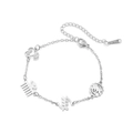 Zilveren roestvrijstalen armband met etnische Adinkra-symboolbedels en een karabijnsluiting - Staalkleur - Armband
