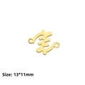 Gepolijste gouden Afrikaanse symbool bedel van roestvrij staal 13x11mm voor DIY sieraden - Goud - Afrikaans Symbool (Symmetrisch)