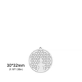 Pendentif de méditation en acier argenté avec fleur de vie motif 30x32mm - Acier