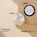 Saint Michael 20mm round double-sided metal pendant charm for necklaces and bracelets - Double Hole / Steel