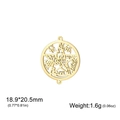 Golden hollow pentagram star pendant connector in stainless steel for DIY jewelry - Double Hole Pentagram / Gold