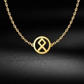 Gold-plated Viking necklace with a circular Nordic Othala rune pendant for women - Style 20 (Gold)