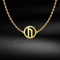 18K gold plated stainless steel necklace with circular Uruz rune pendant on dark background - Style 22 (Gold)
