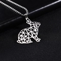 Minimalistische zilveren ketting met geometrisch hol konijn-pendant van roestvrij staal - Konijn