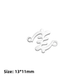 Zilveren Gye Nyame Adinkra symbool bedeltje van roestvrij staal, maat 13x11mm - Staalkleur - Afrikaans Symbool (Symmetrisch)
