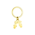 Vergoldeter Schlüsselanhänger mit minimalistischen Cartoon-Jungen- und Mädchen-Anhängern - Gold Junge Mädchen