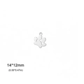 Silver stainless steel animal paw print charm for DIY jewelry making 14x12mm - Steel Color-1 Paw