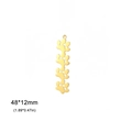 Golden stainless steel hollow animal paw print pendant measuring 48x12mm for DIY jewelry - Gold Color-4 Paws