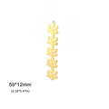 Golden stainless steel long strip pendant with five cat paw prints, size 59x12mm - Gold Color-5 Paws
