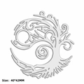 Matrice de découpe arbre de vie en acier au carbone pour bijoux DIY taille 40x42mm - Motif de Volutes Artistiques (SS2025012012) / Acier