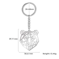 Geometric hollow bear head metal keychain with dimensions and weight 10.46g display - Geometric Bear Head Style (Style 6)