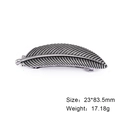 Barrette à cheveux plume argentée vintage en métal avec détails texturés de 83,5 mm de long - Argent Antique